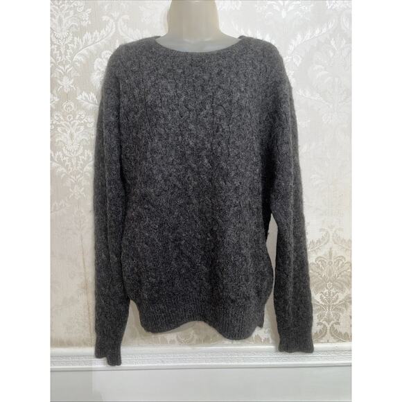J.CREW Sweaters - J Crew 100% Alpaca Wool Cable Knit Long Sleeve Pullover Sweater Size XL
